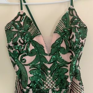 Sequin mermaid style floor length prom dress